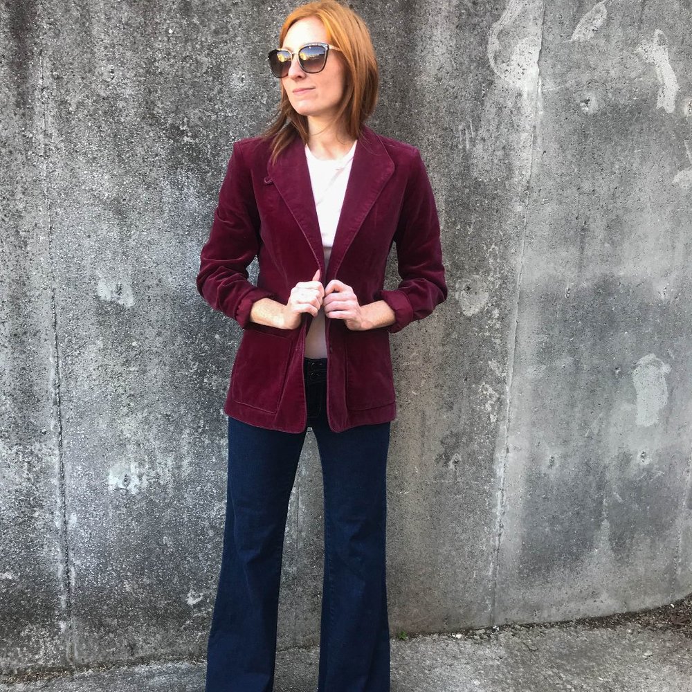 Vintage Velvet Blazer Jacket